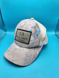 REALTREE Wave Fishing Trucker Hat Cap Gray Blue White Mesh Snapback Baseball Hat - Picture 1 of 11