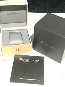 Hamilton Watch Presentation Brown Cardboard Box Display Empty With Booklet - Picture 1 of 9