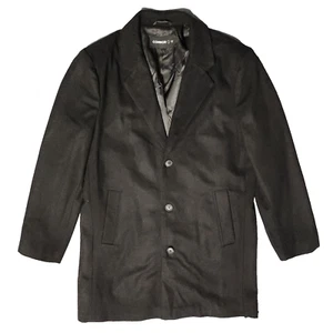 Connor Men's Overcoat Large Black Wool Blend Classic Fit Winter Dress Jacket - Picture 1 of 7