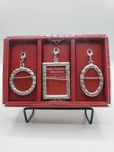 Pottery Barn Mini Frame Charm/Ornament Set - Oval Square Round Pewter look NIB - Picture 1 of 3