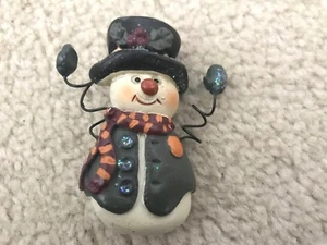 Broche prendedor muñeco de nieve de vacaciones de Navidad vintage Navidad invierno festivo - Imagen 1 de 12
