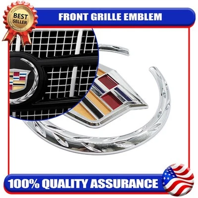 Chrome Front Grille Decoration Emblem Badge Sticker For Escalade SRX CTS CT6 ATS Foto 1 de 4