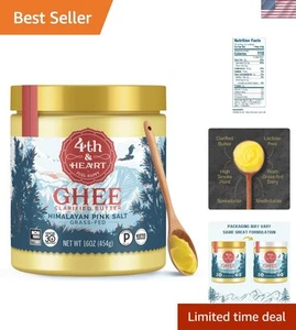 16 oz Pasture-Raised Ghee with Himalayan Salt - Non-GMO & Keto-Friendly - Picture 1 of 9