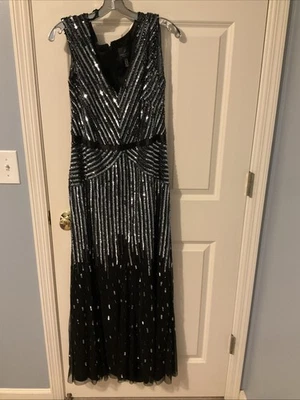 Adrianna Papell Faux Wrap Dress V-Neck, Long Sleeve, Size 16 - Image 1 of 2