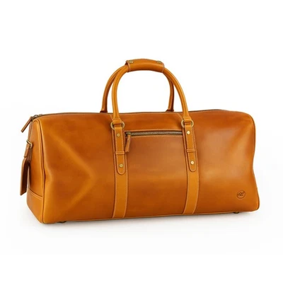 Bolso de Lona Premium de Cuero de Grano Completo para Hombres y Mujeres | 24 Pulgadas Hecho a Mano con... Foto 1 de 4