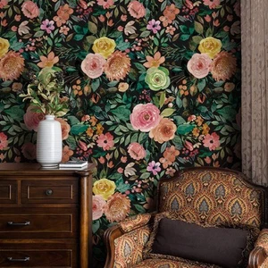 Floral Peel and Stick Wallpaper Floral Wallpaper for Bedroom Self Adhesive Wa... - Picture 1 of 9