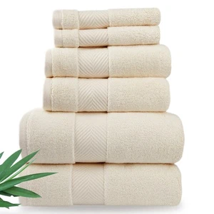 Bamboo Viscose Bath Towels - Ultra Soft & Plush 700 GSM Luxury Bath Towels - ... - Picture 1 of 6