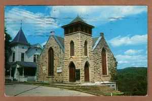 Postal cromada de la Iglesia Presbiteriana Eureka Springs Arkansas 1958 - Imagen 1 de 2