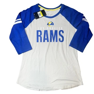 Women's Los Angeles Rams Nike Stripe Tri-Blend 3/4-Sleeve T-Shirt women sz SMALL — 第 1/4 张图片