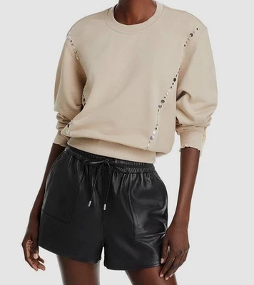 Sudadera pulóver 3.1 Phillip Lim beige con tachuelas para mujer talla S Foto 1 de 3