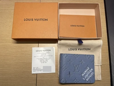 Louis Vuitton M14691 Multiple Wallet Blue Monogram Heritage Bifold Authentic - Image 1 of 4