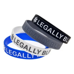 Medical Alert Legally Blind Silicone Bracelets Awareness Wristband Safety - Picture 1 of 17