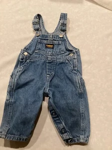 Vintage bambino Lg. Salopette da falegname Oshkosh B'Gosh Denim bavaglini gilet gambe a scatto - Foto 1 di 22