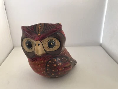 Búho maché de papel mexicano vintage Foto 1 de 4