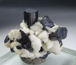 148 CARATS NATURAL BLACK TERMINATED TOURMALINE, FELDSPAR FROM PAKISTAN, (Vn-16), - Picture 1 of 14