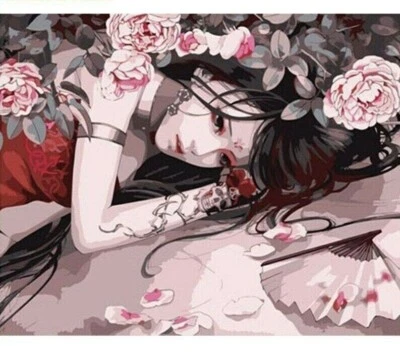 Paint By Numbers Adults kids Asian Anime Figure DIY Painting Kit 40x50CM Canvas - image 1 of 4