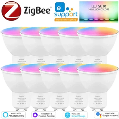 10X Zigbee GU10 Smart LED Light Bulb RGB Dimmable Lamps 5W Alexa Google Remote - Image 1 of 4