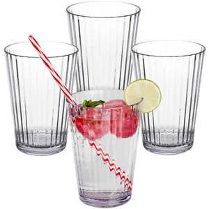 4x Camping Glas 580ml klar Wasserglas Gläser Set Acryl Party Trinkglas Weinglas - Bild 1 von 6