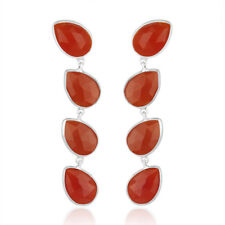 Red Onyx 925 Sterling Fine Silver Gemstone Dangle Earings Fashion Jewelry