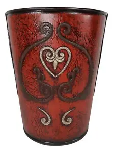 Western Cowgirl Red Valentines Love Heart Lace Scrollwork Waste Basket Trash Bin - Picture 1 of 5