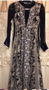 Pakistanisches Kleid Shalwar Kameez Maxi Chiffonkleid Small - Bild 1 von 7