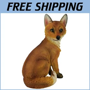 Exclusive Hand-Cast Woodland Fox Sculpture - Ideal Indoor/Outdoor Decoration - Picture 1 of 9