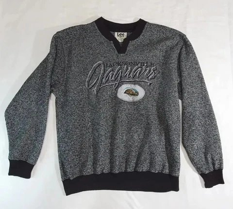 Vintage Jacksonville Jaguars Lee Sport Men's Pullover Sweater Black Grey Medium Cover