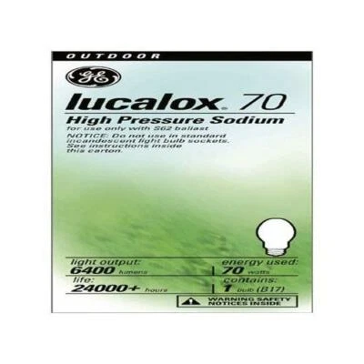 Ge High Pressure Sodium Bulb Lucalox 70 W 5.43 In. Med Base 1900 K 22 Cri - Image 1 of 2
