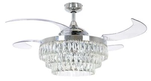 Ceiling Fan with Lighting and Remote Control Fanaway Veil Chrome 122 CM - Picture 1 of 7