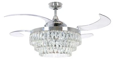 Ceiling Fan with Lighting and Remote Control Fanaway Veil Chrome 122 CM - Image 1 of 4