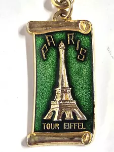 París Francia Tour Torre Eiffel Oro Verde Esmalte Llavero Recuerdo Mirel De Colección - Imagen 1 de 4