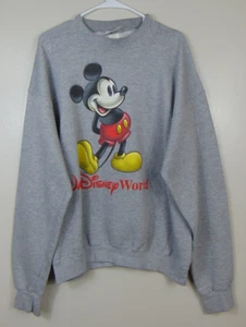 Vintage 90s Walt Disney World Mickey Mouse Sweatshirt Gray Extra Large XL - Picture 1 of 16