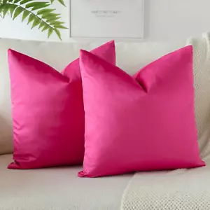 OTOSTAR Decorative Throw Pillow Covers 16 x 16x16 Inch (Pack of 2), Hot Pink - Picture 1 of 9