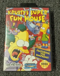 Krusty's Super Fun House Simpsons Case (SEGA Genesis) Authentic BOX ONLY - Picture 1 of 5