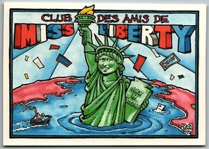 Statue of Liberty Postcard - Club des Amis carte membre 1991 - Rick Geary - Picture 1 of 2