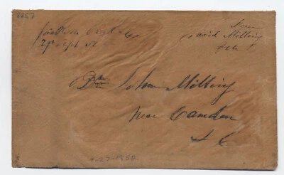 1852 Jackson's Creek SC manuscript stampless  postmaster free frank [6712.109] - Image 1 of 3
