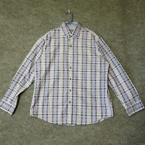 Tasso Elba Shirt Mens Extra Large Blue Long Sleeve Button Up Collared Cotton - Picture 1 of 9