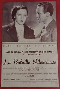 Plaquette LA BATAILLE SILENCIEUSE Kate de Nagy PIERRE FRESNAY Michel Simon * - Imagen 1 de 1