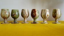 Set Of 6 Beautiful Green Onyx Goblets