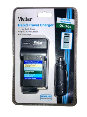 威达快速旅行充电器 QC-905 兼容富士 NP-70 及类似型号 — 第 1/4 张图片