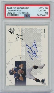 2002 UD SP Authentic Sign of the Times / DREW BREES PSA 10 GEM MT on card AUTO - Picture 1 of 2