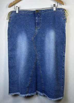 Falda vaquera vintage Mudd Junior 11 azul denim con cordones cintura talla 37 algodón y2k Foto 1 de 4