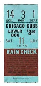 Phillies @ Cubs ~ 1970 Ticket mit HOFers ~ KOSTENLOSER VERSAND - Bild 1 von 1