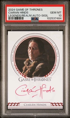 Juego de Tronos Leyendas del Reino Auto Ciaran Hinds Autógrafo PSA 10 Gemas Como Nuevo Foto 1 de 2