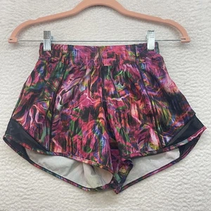 Lululemon Speed Up Shorts Womens 2 Tall Multicolor Run Athletic Zip Pocket Mesh - Picture 1 of 12