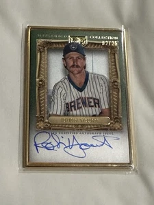ROBIN YOUNT 2024 TOPPS GILDED GOLD FRAMED HALL OF FAMERS ONYX AUTO /25 BREWERS - Picture 1 of 14