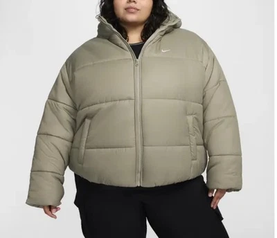 NWT Nike Sportswear Classic Puffer Therma-Fit Loose Hooded Jacket in Green Sz 2X - Image 1 of 4