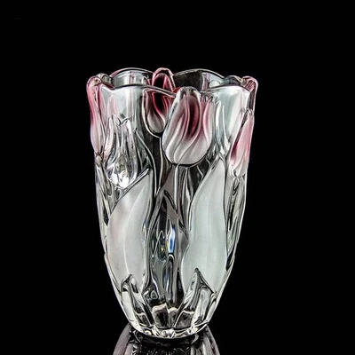 Glass Flowers Vase 9.3 inch Tall, Unique Crystal Vases for Tables Centerpiece... - Image 1 of 4
