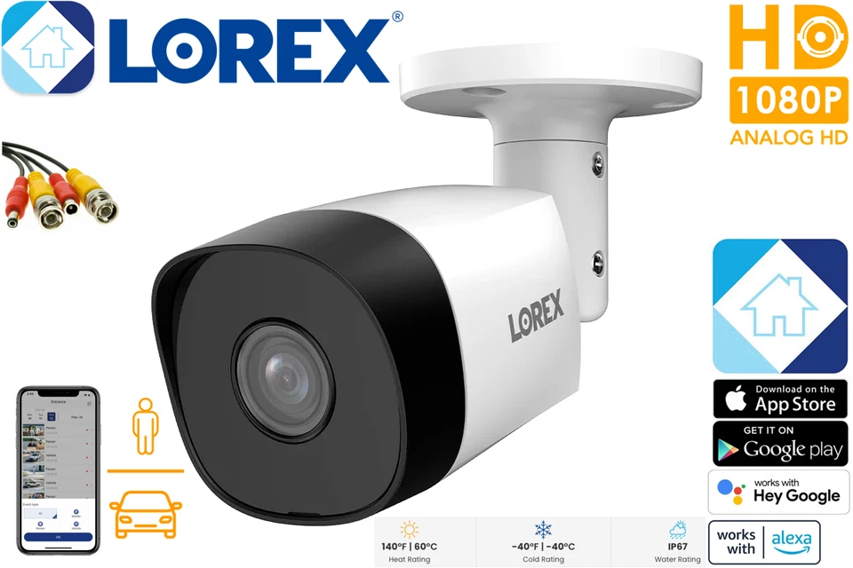 Lorex C221NA Wired Bullet Security 1080p HD Camera White CVI Outdoor IP67 NEW️
