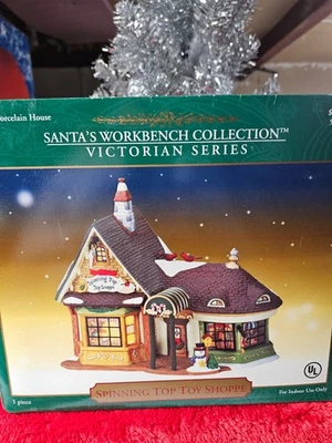 Vtg. Santa's Workbench Spinning Top Toy Shoppe Victorian 2002 - Image 1 of 4